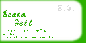 beata hell business card